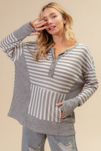 Load image into Gallery viewer, BiBi Striped Thumbhole Long Sleeve Top