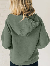 Load image into Gallery viewer, Half Zip Kangaroo Pocket Long Sleeve Hoodie