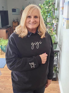 Custom Embroidered Mama/Grandma Sweatshirt in Four Color Options