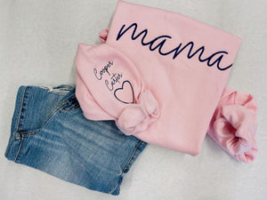 Custom Embroidered Mama/Grandma Sweatshirt in Four Color Options