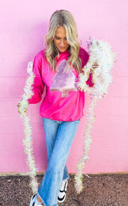 Pink Glitter Tree Sweatshirt