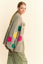 Load image into Gallery viewer, Davi &amp; Dani Fuzzy Smile Open Front Long Sleeve Cardigan