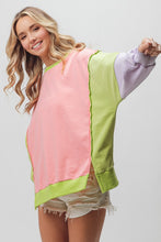 Load image into Gallery viewer, BiBi Washed Color Block Sweatshirt