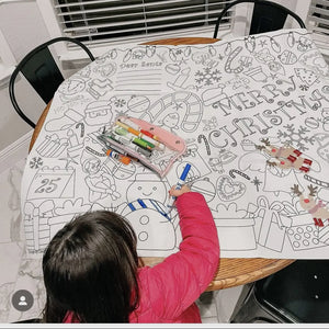 Christmas Coloring Table Cloth