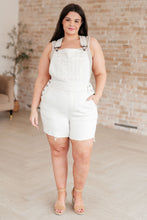 Load image into Gallery viewer, Anna High Rise Garment Dyed Cutoff Shortalls in Ecru