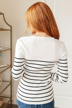 Load image into Gallery viewer, Be Still V-Neck Striped Sweater