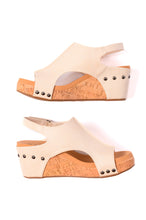 Load image into Gallery viewer, Carley Wedge Sandals in Cream