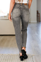 Load image into Gallery viewer, Charlotte High Rise Stone Wash Slim Jeans in Gray