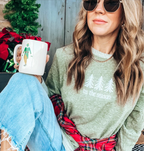 'Tis the Season Embroidered Pullover - 2 color options