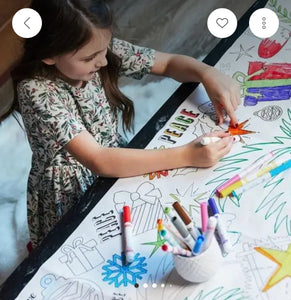 Christmas Coloring Table Cloth