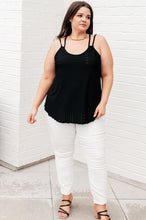 Load image into Gallery viewer, Eye on the Prize Eyelet Tank in Black