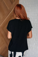 Load image into Gallery viewer, Frequently Asked Questions V-Neck Top in Black