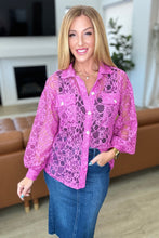 Load image into Gallery viewer, Stick Together Lace Button Up in Magenta