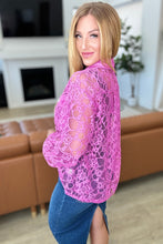 Load image into Gallery viewer, Stick Together Lace Button Up in Magenta