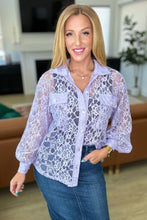 Load image into Gallery viewer, Stick Together Lace Button Up in Lavender