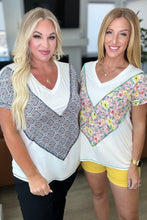 Load image into Gallery viewer, To Rock a Rhyme Color Block Top in Pink Floral