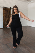 Load image into Gallery viewer, Imogene Control Top Retro Flare Overalls in Black