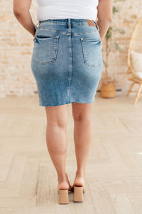 Carol High Rise Rigid Magic Denim Skirt