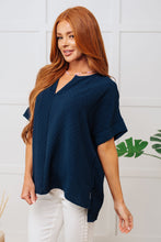 Load image into Gallery viewer, Let&#39;s Get Down to Business V-Neck Blouse in Navy