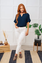 Load image into Gallery viewer, Let&#39;s Get Down to Business V-Neck Blouse in Navy