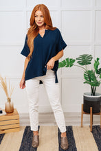 Load image into Gallery viewer, Let&#39;s Get Down to Business V-Neck Blouse in Navy