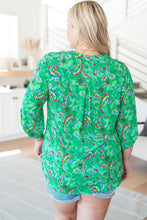 Load image into Gallery viewer, Lizzy Top in Emerald and Magenta Paisley