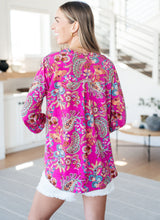 Load image into Gallery viewer, Lizzy Top in Magenta Floral Paisley