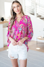 Load image into Gallery viewer, Lizzy Top in Magenta Floral Paisley