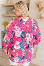 Load image into Gallery viewer, Lizzy Top in Magenta and Teal Tropical Floral