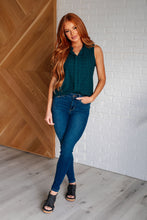 Load image into Gallery viewer, Matter of Fact Pleat Front Sleeveless Blouse in Sea Green