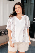 Load image into Gallery viewer, Mention Me Floral Accent Top in Ivory