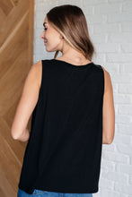 Load image into Gallery viewer, Not So Anxious V-Neck Tank in Black