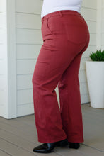 Load image into Gallery viewer, Phoebe High Rise Front Seam Straight Jeans in Burgundy