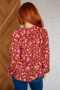 Sunday Brunch Blouse in Rust Floral