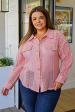 Load image into Gallery viewer, Sweeter Than Nectar Lace Button Down in Rose