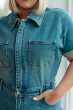 Load image into Gallery viewer, Sylvia Short Sleeve Denim Jumpsuit