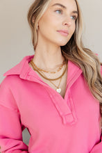 Load image into Gallery viewer, Same Ol&#39; Situation Collared Pullover in Hot Pink