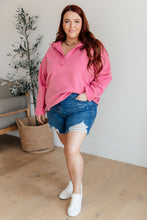 Load image into Gallery viewer, Same Ol&#39; Situation Collared Pullover in Hot Pink