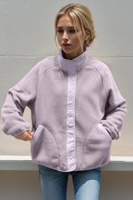 Load image into Gallery viewer, Double Take Snap Down Contrast Fleece Jacket with Pockets