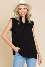 Load image into Gallery viewer, Culture Code Full Size Frill Edge Smocked Sleeveless Top