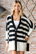 Load image into Gallery viewer, First Love Textured Striped Button Down Cardigan