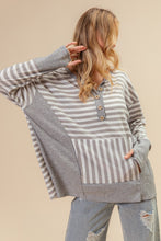 Load image into Gallery viewer, BiBi Striped Thumbhole Long Sleeve Top