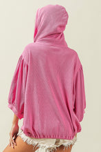 Load image into Gallery viewer, BiBi Waffle-Knit Half Zip Hooded Top