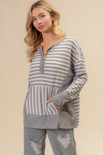 Load image into Gallery viewer, BiBi Striped Thumbhole Long Sleeve Top