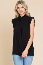 Load image into Gallery viewer, Culture Code Full Size Frill Edge Smocked Sleeveless Top