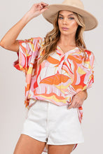 Load image into Gallery viewer, SAGE + FIG Abstract Print Half Button Blouse