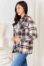 Load image into Gallery viewer, Double Take Plaid Button Front Shirt Jacket with Breast Pockets