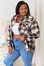 Load image into Gallery viewer, Double Take Plaid Button Front Shirt Jacket with Breast Pockets