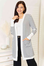 Load image into Gallery viewer, Double Take Striped Open Front Longline Cardigan