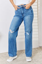 Load image into Gallery viewer, Judy Blue Full Size High Waist Distressed Straight-Leg Jeans